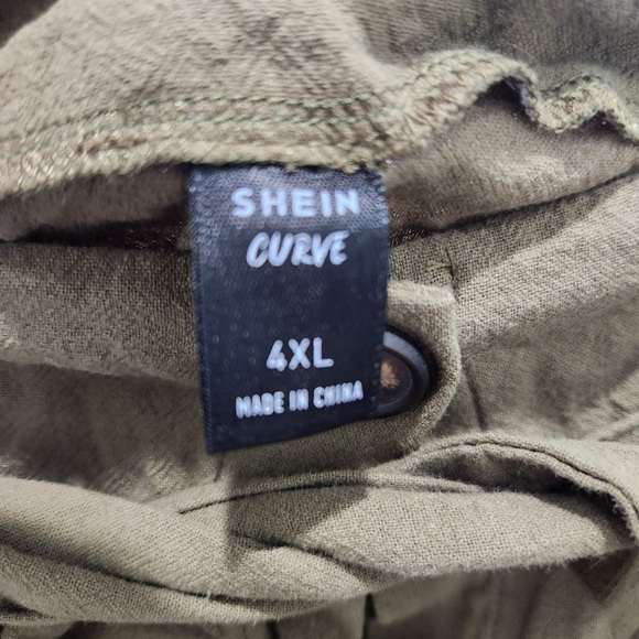 Shein Army Green Tie Waist Mini Skirt 4X - Picture 4 of 6